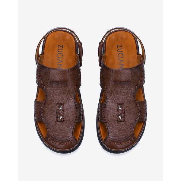 Giày Sandal rọ nam Zuciani da bò cao cấp thiết kế cut out  thông thoáng viền chỉ nổi thanh lịch - SCF16
