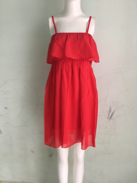 Đầm maxi chifon bèo dây - ngắn (40-55ky)