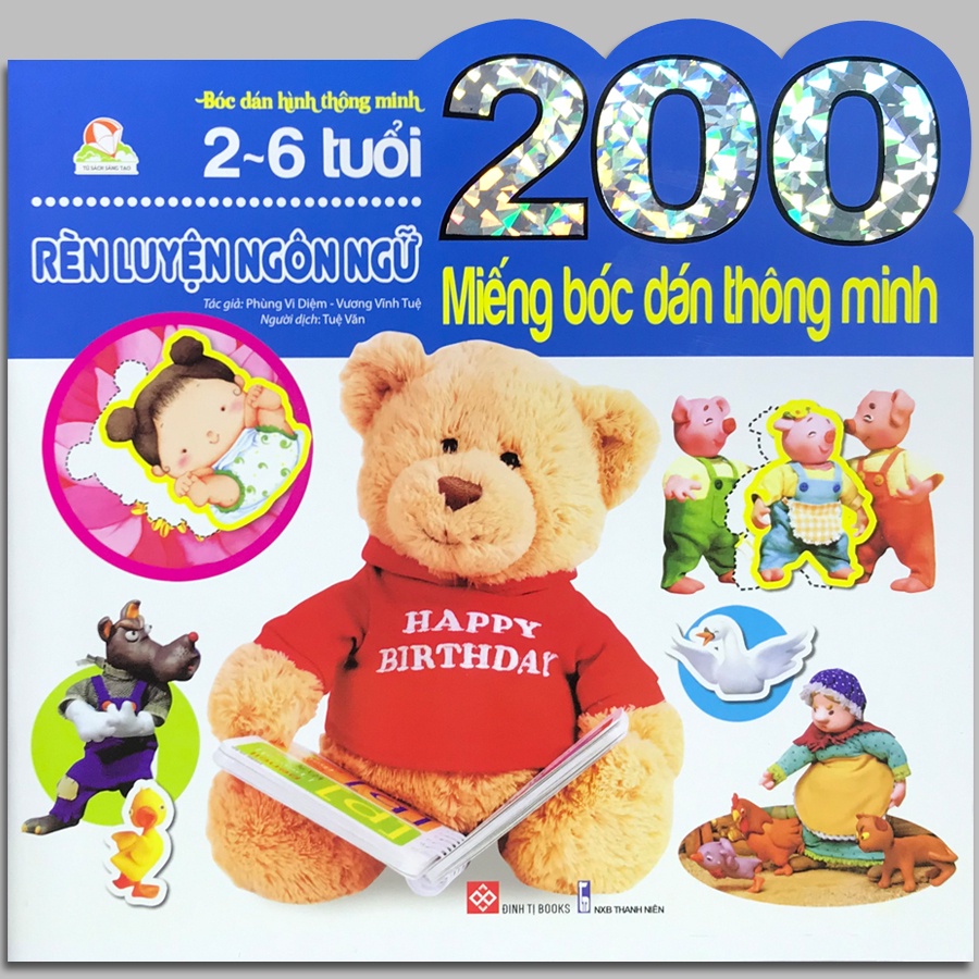 Sách - Rèn luyện ngôn ngữ (200 Miếng bóc dán thông minh 2-6 tuổi)