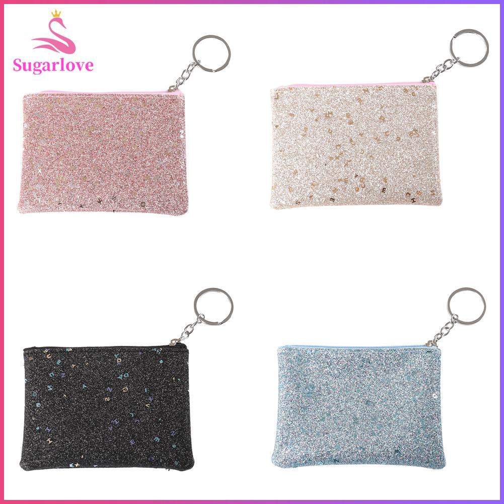 Beautiful ❤SG Korean Glitter Wallet Women Zipper Card Purse Mini Money Bag Key Holder