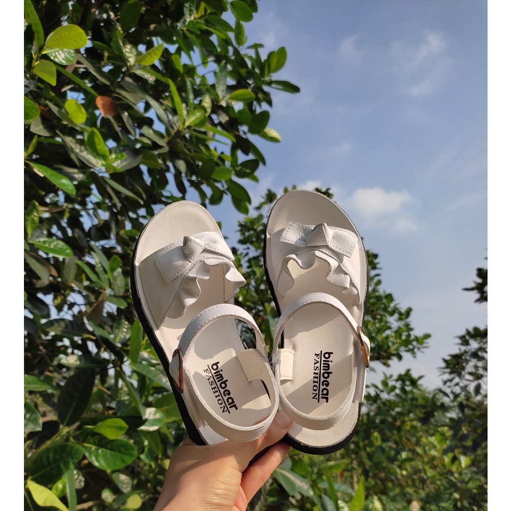 Sandal bé gái - dép quai hậu siêu xinh da mềm PU chính hãng thắt nơ thanh lịch siêu nhẹ Babybees 720 750 ( ảnh thật)
