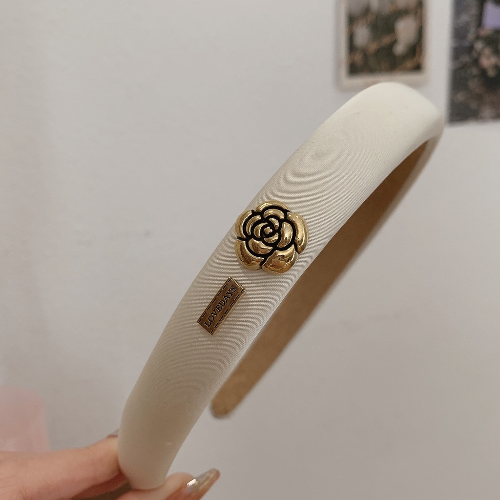 Băng Đô Hoa Trà Đen Thời Trang Hàn Quốc Cho Nữ Bờm Tóc Hoa