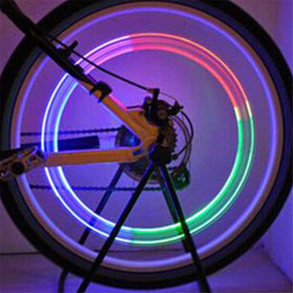 Đèn Led 7 Màu Gắn Van Bánh Xe Đạp Trang Trí Sáng Tạo Thời Trang