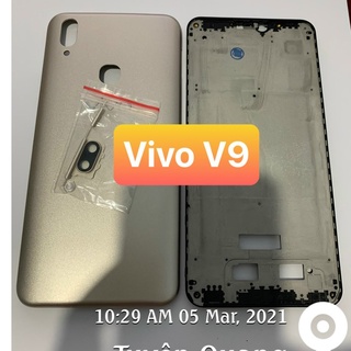 bộ vỏ vivo V9 / Y85A – bộ gồm lưng , sường , phím bấm , kính camera