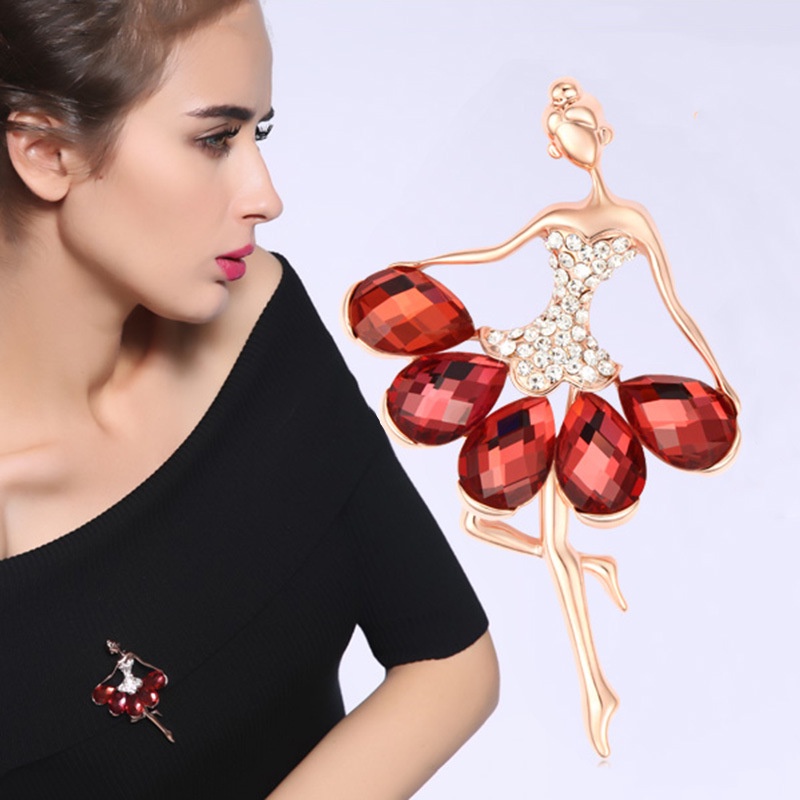 Ghim Cài Áo Hình Vũ Công Ballet Đính Đá Thời Trang Cho Nữ