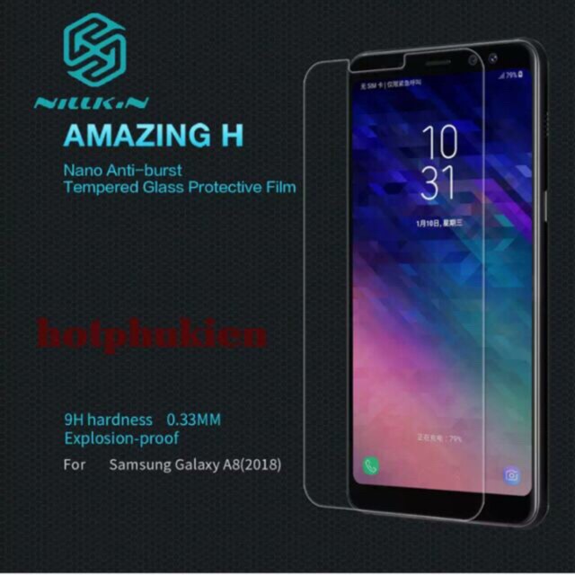 Kính cường lực Nillkin 9H Galaxy A8/ A8 Plus 2018 siêu mỏng 0.3mm trong suốt