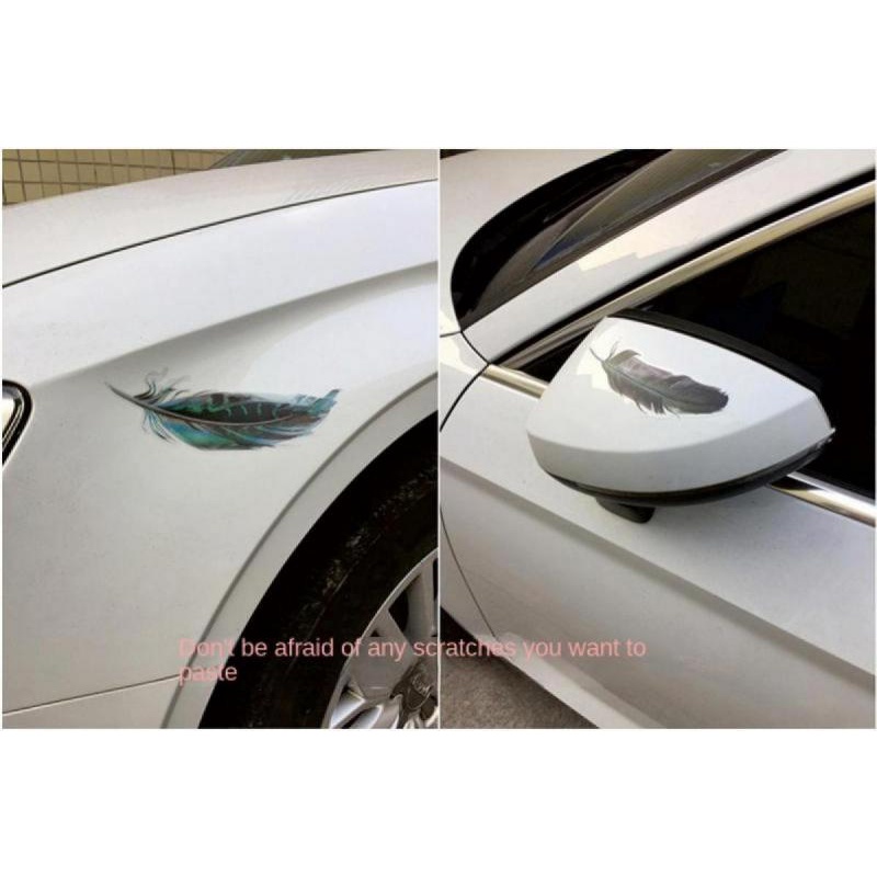 Mới Sticker Dán Xe Hơi Hình Lông Vũ 3D