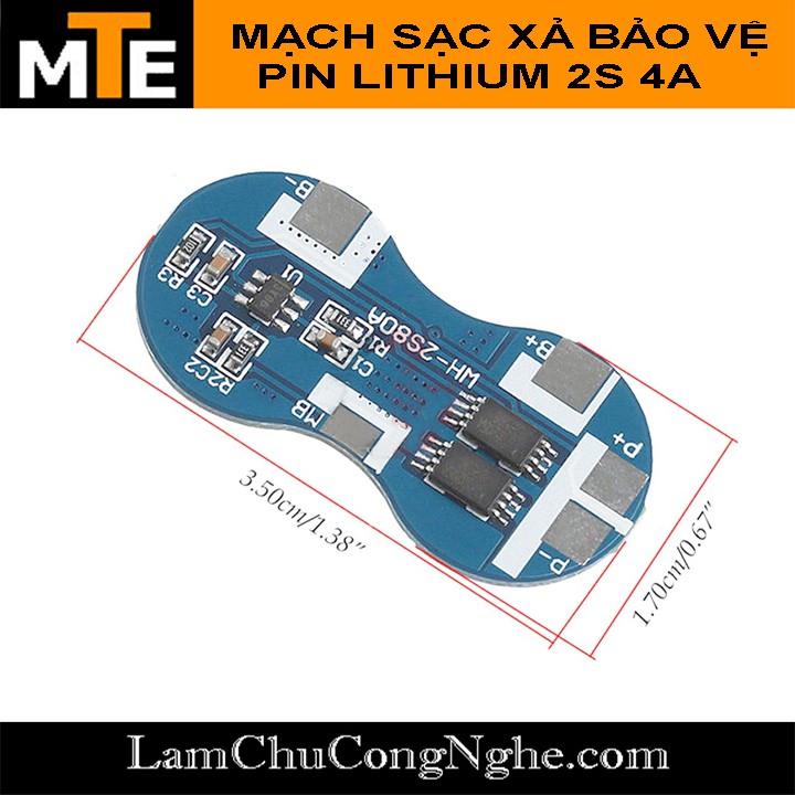 Mạch sạc xả bảo vệ 2 Cell Pin Lithium 2S 4A