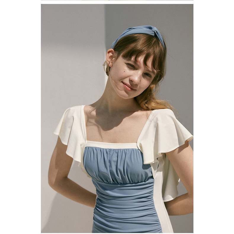 Bikini đồ bơi nữ đi biển 1 mảnh liền thân che bắp tay