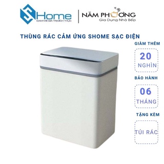 Thùng rác 15L sạc điện tự động đóng mở tặng kèm túi rác và thanh phân loại rác