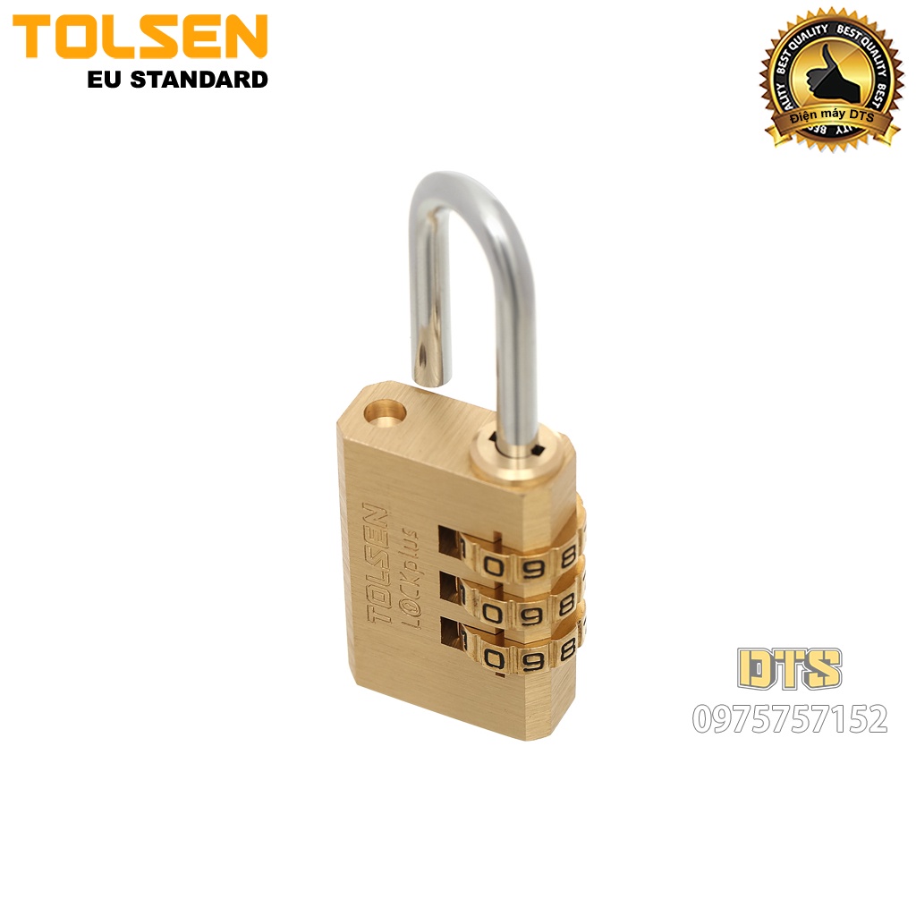 Ổ khoá đồng mật khẩu 3 số công nghiệp TOLSEN, khoá bấm khoá vali siêu cứng, chống cắt, chống trộm - Tiêu chuẩn châu Âu