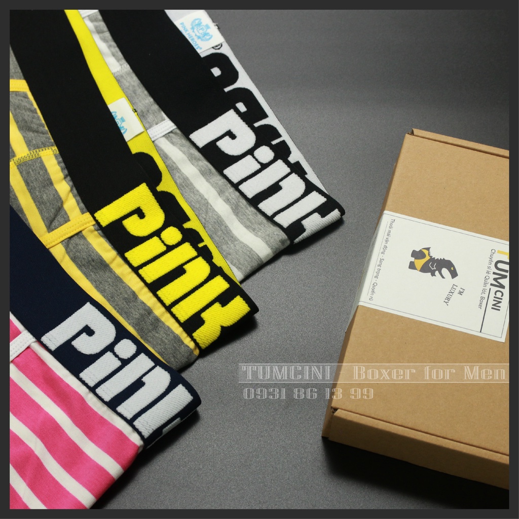 Quần lót nam cotton dạng đùi boxer chất liệu cao cấp form basic kinh điển dành cho phái mạnh Hero Pink Tumcini HP06