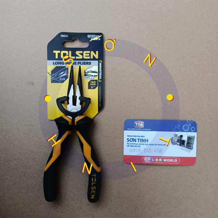 Kìm Răng Mũi Nhọn 6inch 160mm CrV Long Nose Pliers TOLSEN 10021