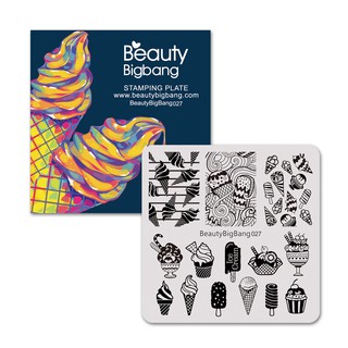 BeautyBigBang Square Nail Stamping Plates Summer Ice Cream