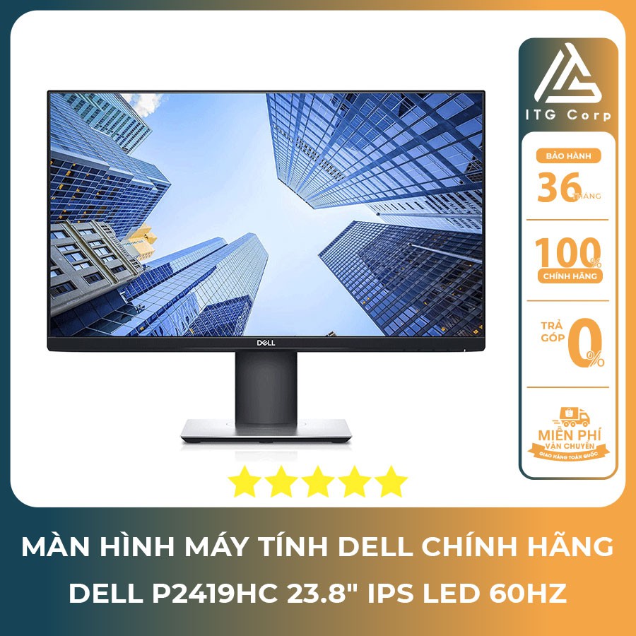 Màn Hình Dell P2419H 23.8" IPS LED 5ms 60Hz HDMI DP USB Typec USB 3.0 Đen (R9MM01)