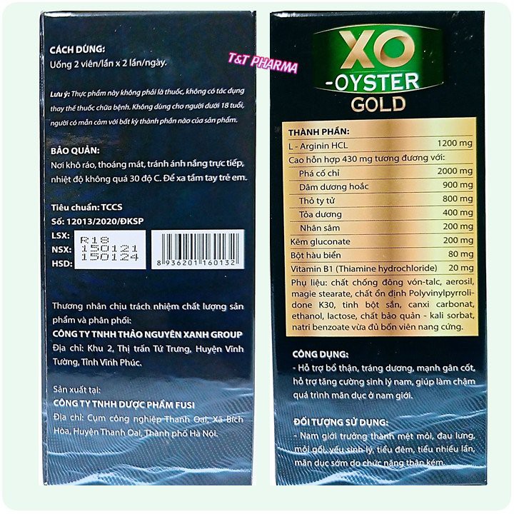 Hàu Biển X.O Oyster Gold Xanh Đậm - Tăng Sinh Lực- Vực Bản Lĩnh- Bổ Thận, Tráng Dương