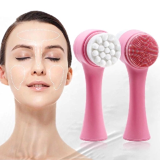 (Hàng Mới Về) Cọ Rửa Mặt Hai Đầu Bằng Silicon Giúp Loại Bỏ Mụn Đầu Đen Hiệu Quả