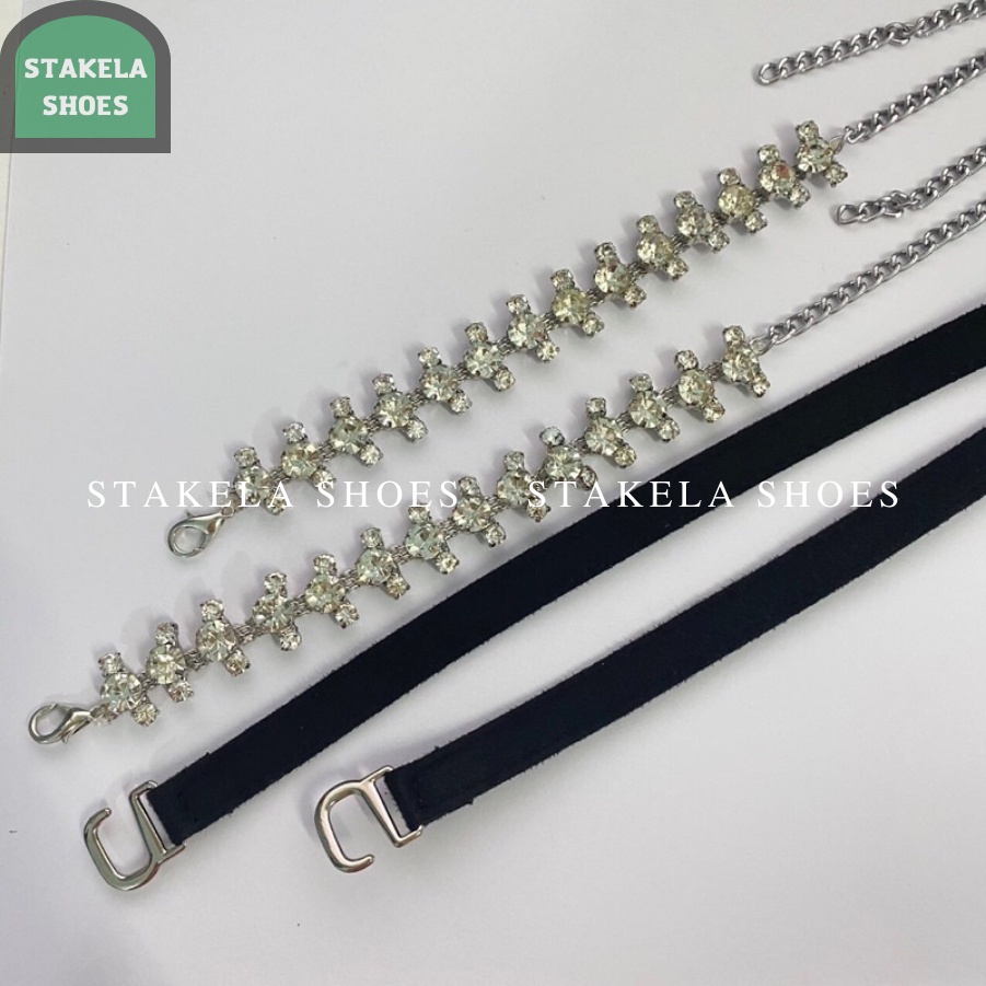 Dây phụ kiện,dây quai đá tai thỏ ,dây da thường thay thế sandal cao gót