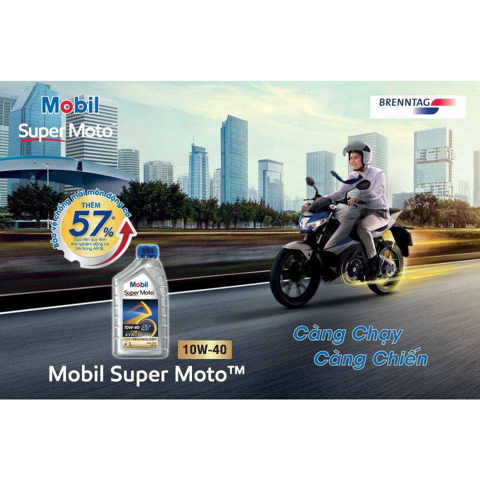 Nhớt xe số MOBIL SUPER MOTO 4T 10W40 800ML nhập khẩu trực tiếp SINGAPORE