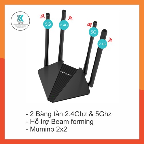 Bộ Phát wifi Router wifi Mercury D121 - 2 Băng tần 2.4Ghz & 5Ghz | BigBuy360 - bigbuy360.vn