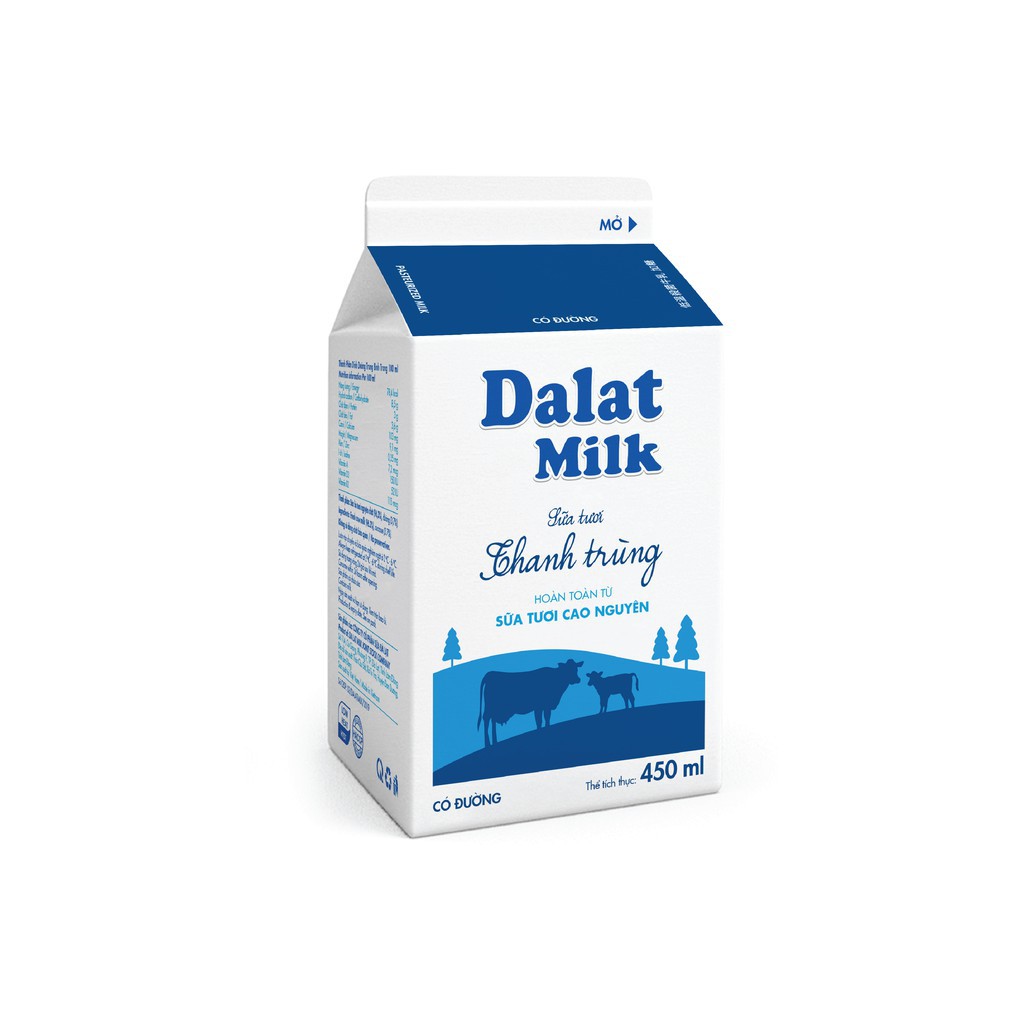 Sữa thanh trùng Đà Lạt milk 180ml( Giao hỏa tốc Hà Nội)