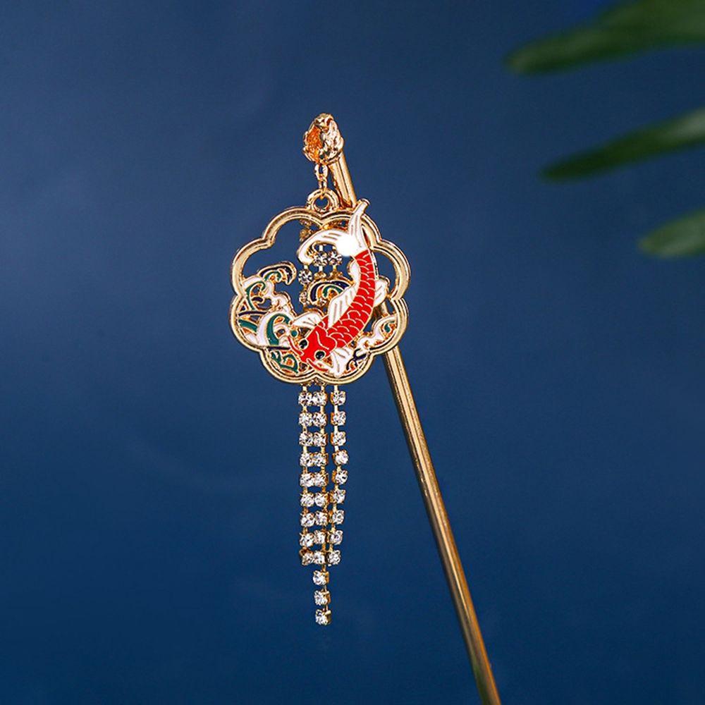 Trâm cài tóc phối tua rua phong cách Trung Hoa cổ điển cho nữ