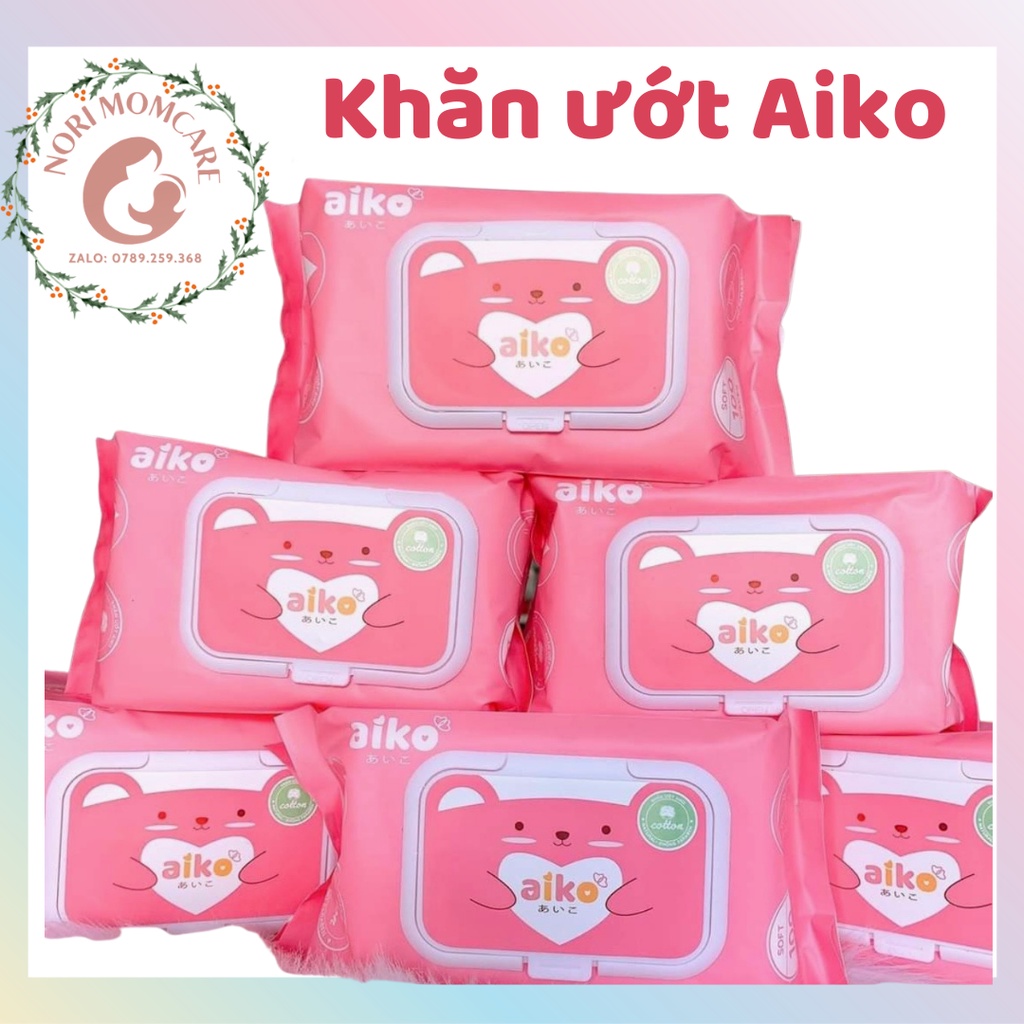 Khăn ướt Aiko kháng khuẩn chính hãng 100 tờ không mùi chống hăm, chống rôm sảy, dưỡng ẩm an toàn cho bé