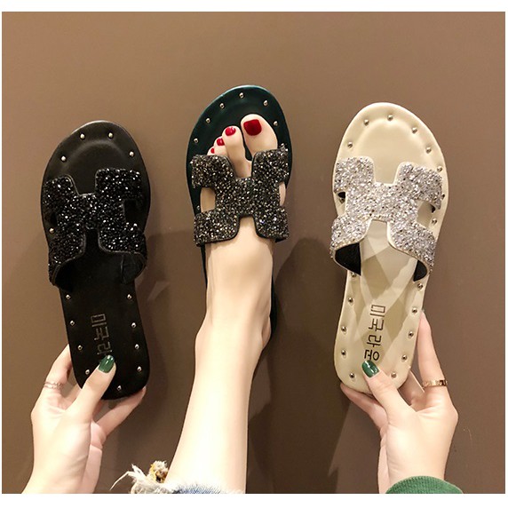 Dép chữ H đính đá hàng đẹp (Có ảnh thật)
