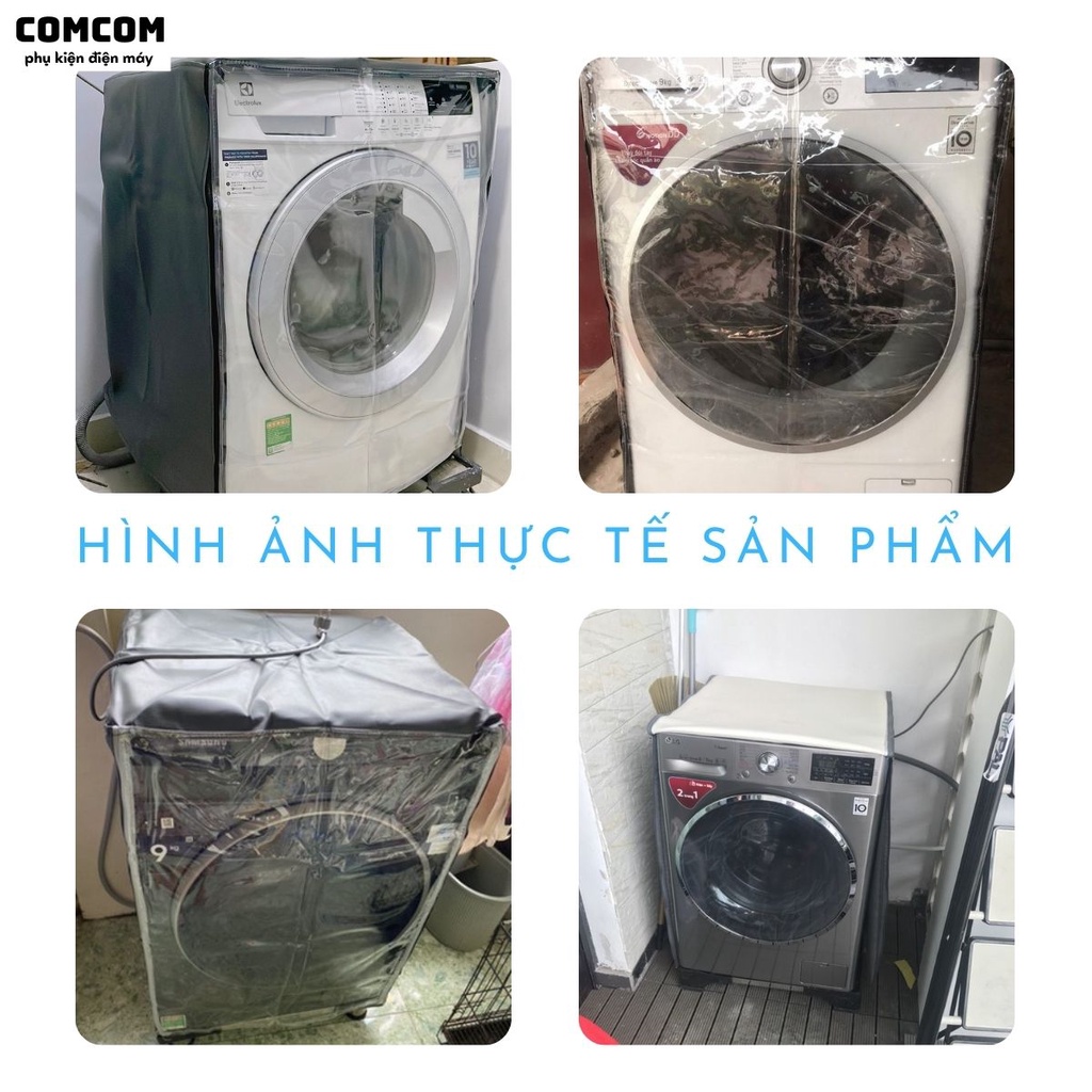 Áo máy giặt cửa ngang (cửa trước) vải dù cao cấp chống nắng- nước cực tốt, vỏ bọc máy giặt đủ kích thước từ  đến 12kg