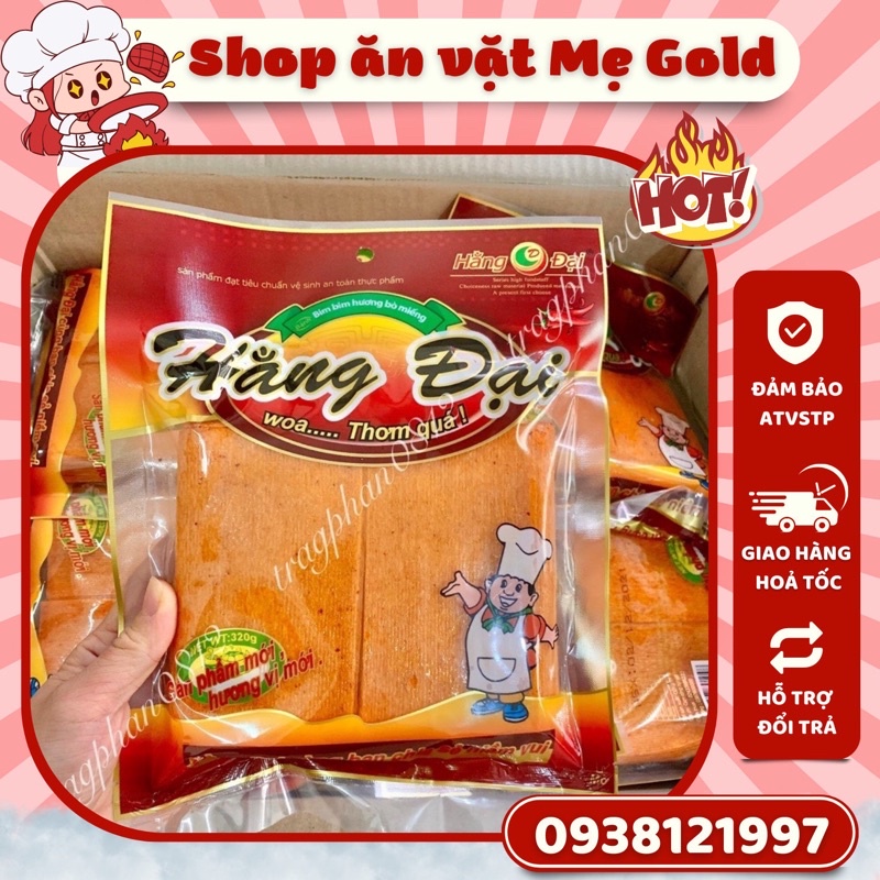 Bim bim hương bò miếng Hằng Đại (gói 320g ~ 40 miếng)