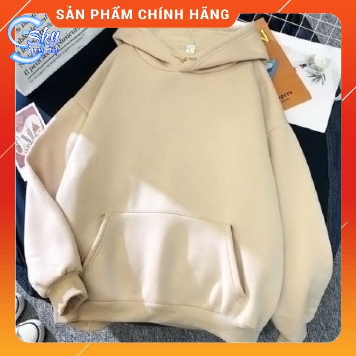 ÁO HOODIE TRƠN NAM NỮ UNISEX  FORM RỘNG, CHẤT NỈ BÔNG DÀY DẶN CAO CẤP