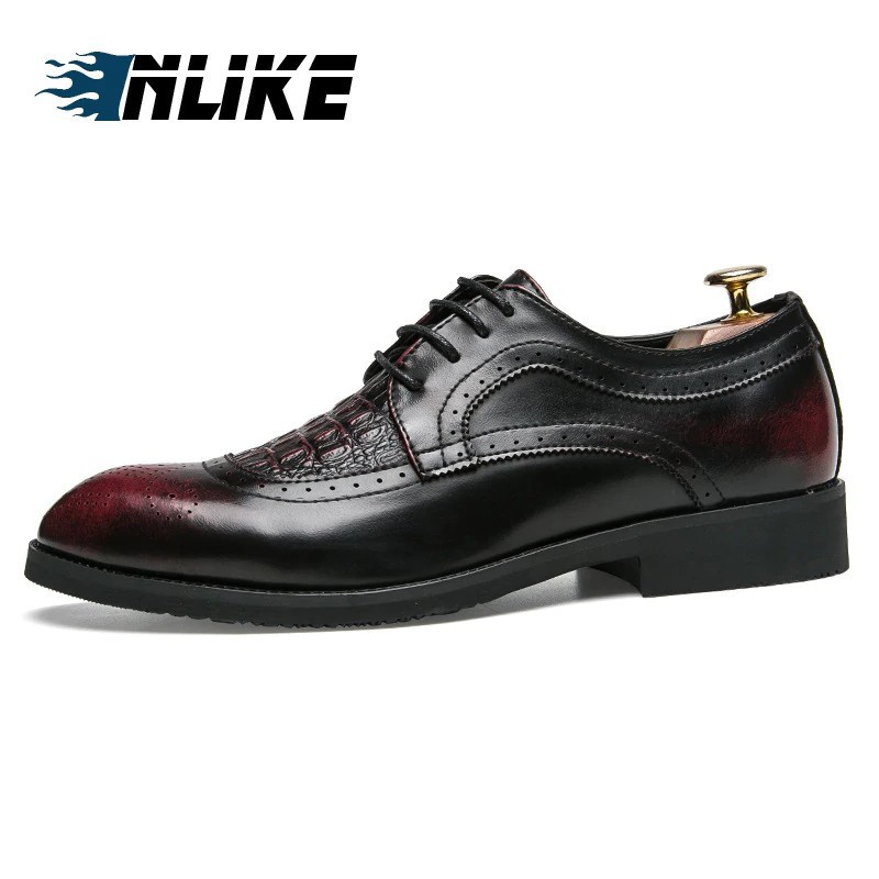 Men Big Size Flats Dress Shoes Casual Oxford Male Formal Brogue Shoes