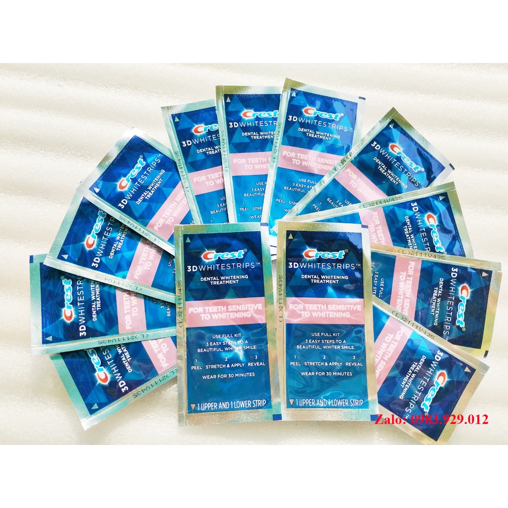 [Hộp Nguyên] Miếng dán trắng răng Crest 3D Whitestrips