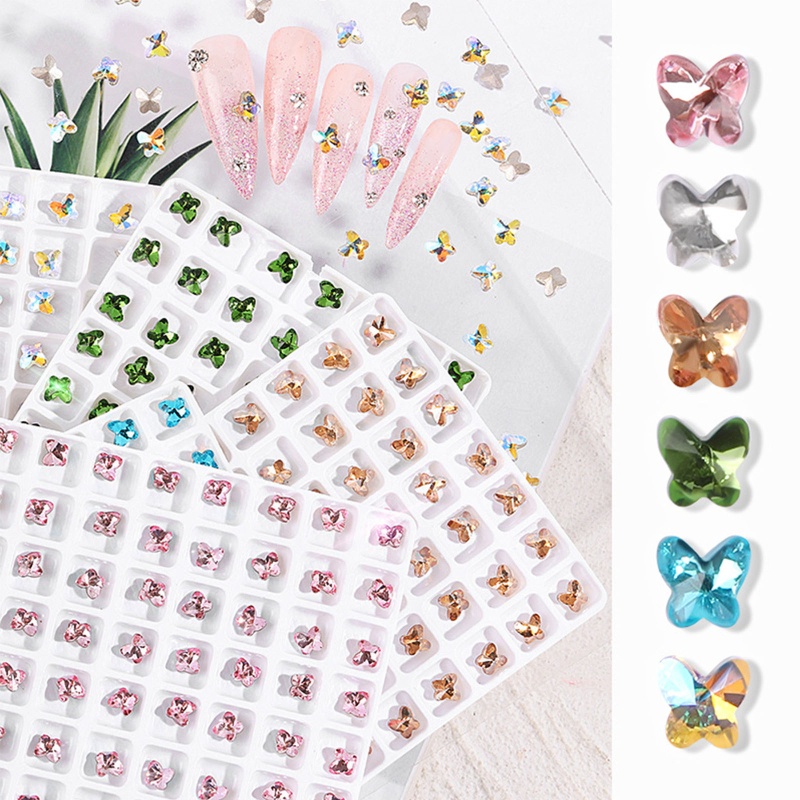 Set 30 Viên Đá Pha Lê 3D Trong Suốt Tùy Chọn Đính Đá Trang Trí Móng Tay Sau Lưng