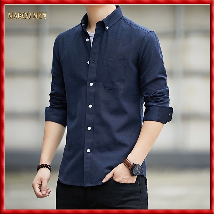 Áo sơ mi nam dài tay dáng ôm hàn quốc vải oxford thoáng mát thấm hút mồ hôi,chống nhăn SM001