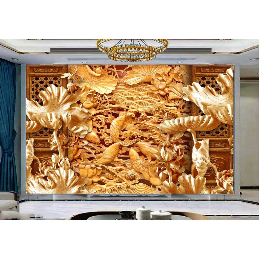 Tranh 3D Điêu khắc -phù điêu độ nét cao--vải lụa kim sa.