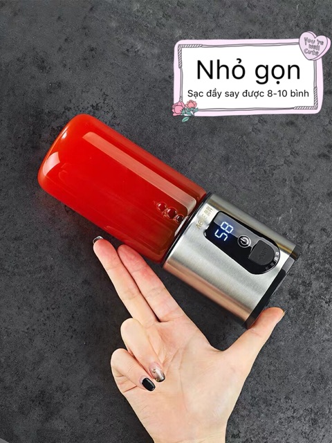 GD58D0310 MÁY XAY SINH TỐ MINI ÉP NƯỚC   HOA QUẢ SẠC ĐIỆN XAY ĐÁ CẦM TAY TIỆN LỢI