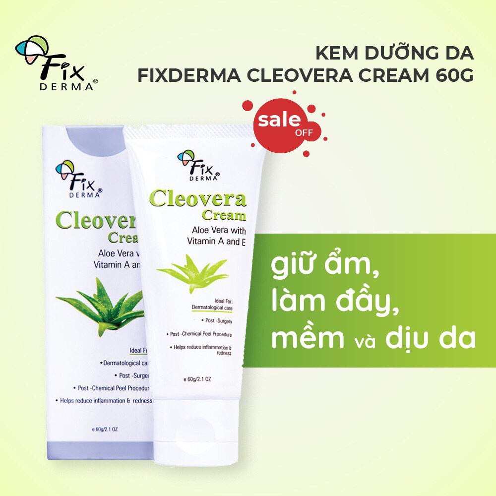 [CHÍNH HÃNG PHÒNG KHÁM DA]Kem dưỡng ẩm cho da khô Fixderma Cleovera Cream chiết xuất nha đam