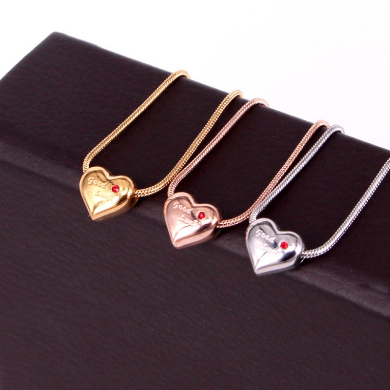 Dây Chuyền Mì Mặt Trái Tim Titan Ko Han Rỉ TT 3834