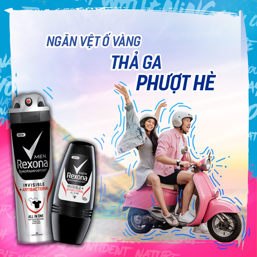 Lăn Khử Mùi Rexona Men Invisible Antibacterial 50ml