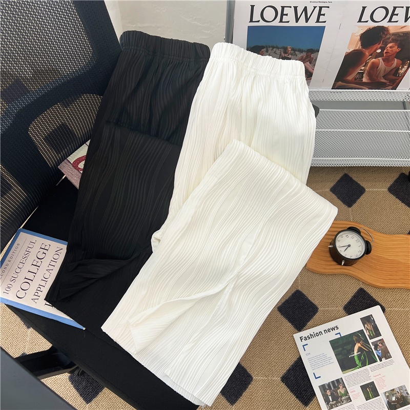 Quần dài SUXI ống rộng lưng cao đơn giản thời trang mùa hè xinh xắn cho nữ