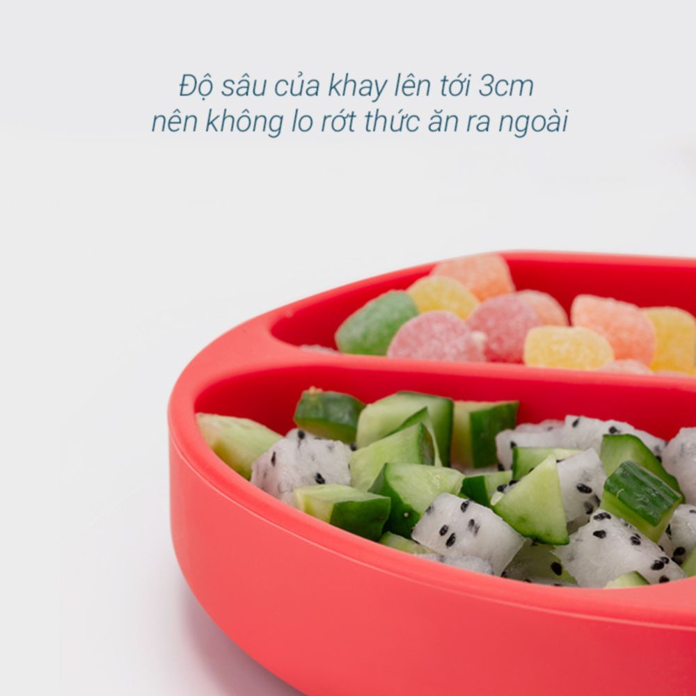 Khay ăn dặm silicon chống rơi, vỡ