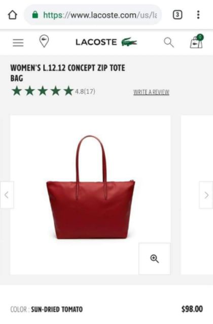 Túi lacoste tote