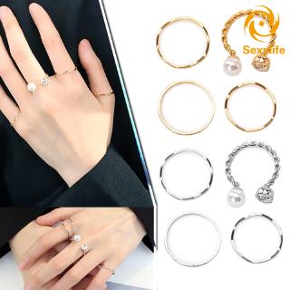 Set 4 nhẫn nữ thời trang đơn giản