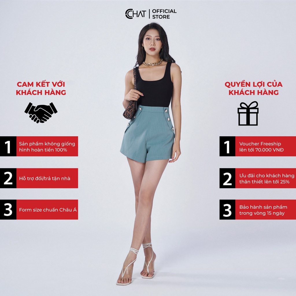 Áo Thun 𝐂𝐂𝐇𝐀𝐓 Cổ U 2 Dây Phong Cách Trẻ Trung Năng Động 22YAC2003OT