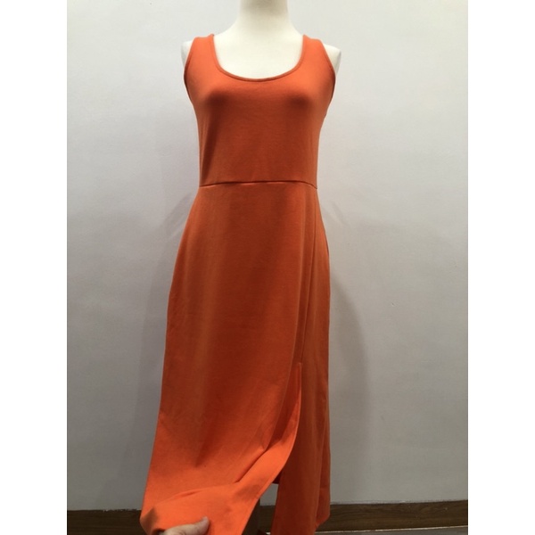 đầm thun cotton xẻ tà size L