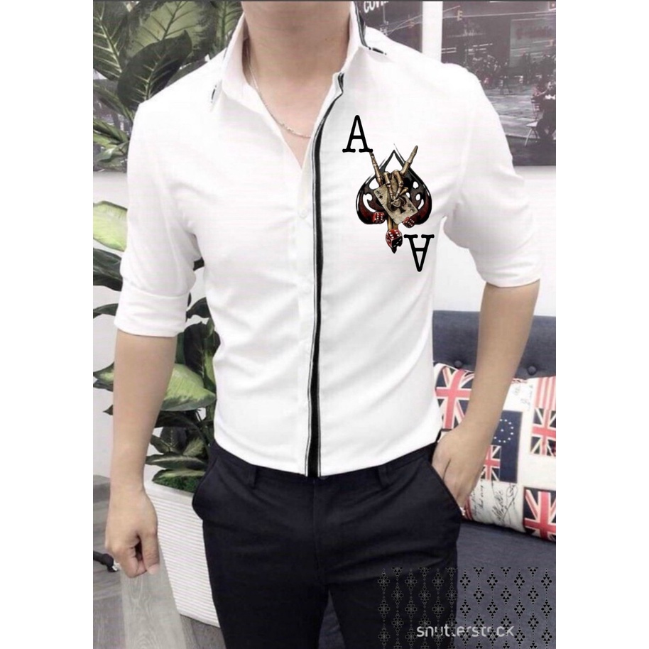ÁO SƠ MI NAM DÀI TAY CHẤT LỤA CỰC MÁT LOGO CAO CẤP FORM HÀN