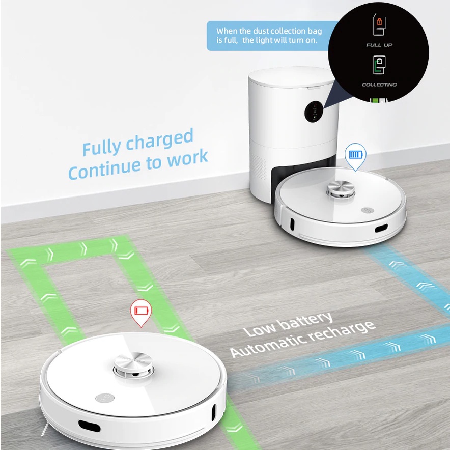 [Mới] Robot hút bụi lau nhà cao cấp Xiaomi Imilab V1 với hộp đựng bụi tự động đổ rác kết hợp sạc thông minh