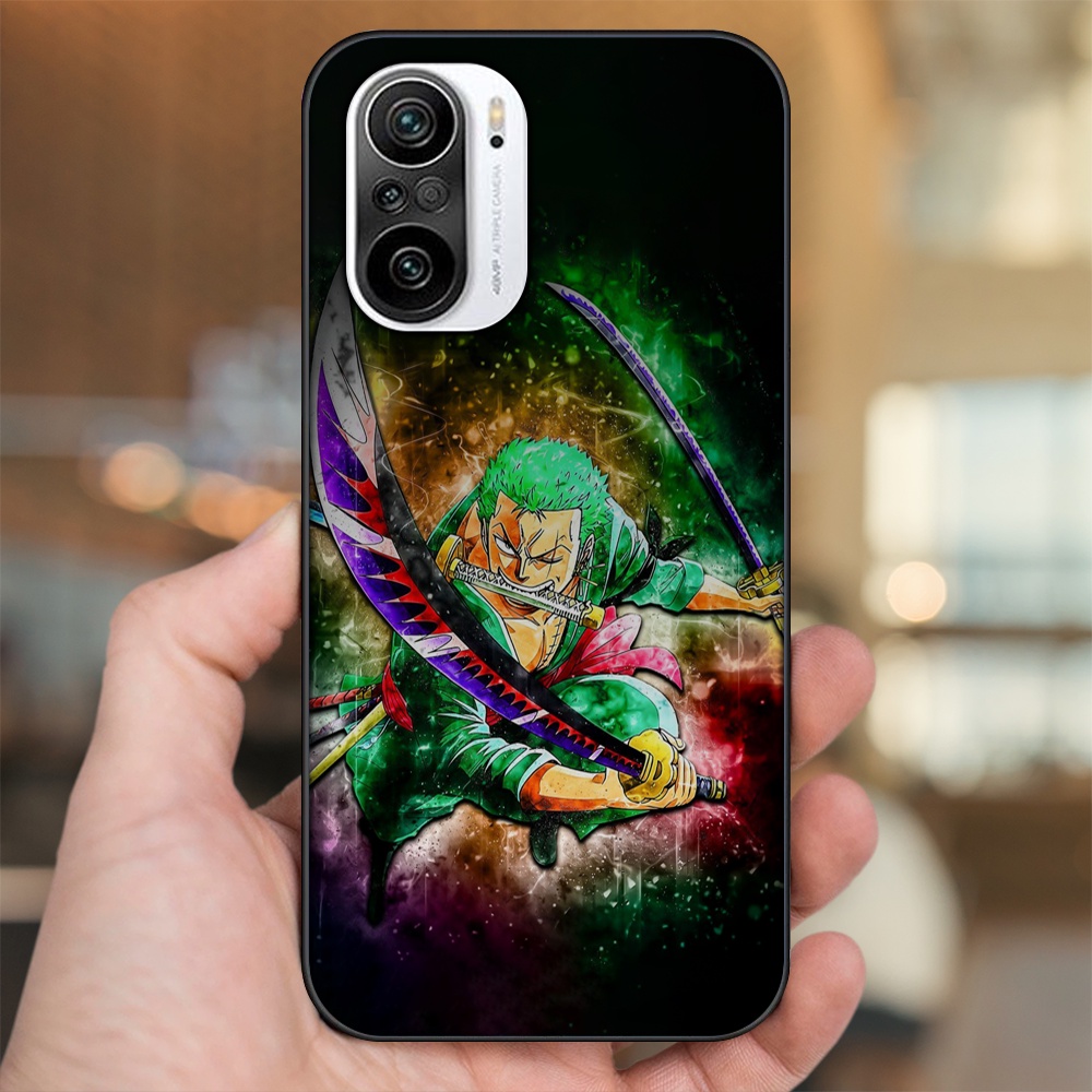 Ốp lưng Xiaomi K40 viền đen in hình Zoro One Piece