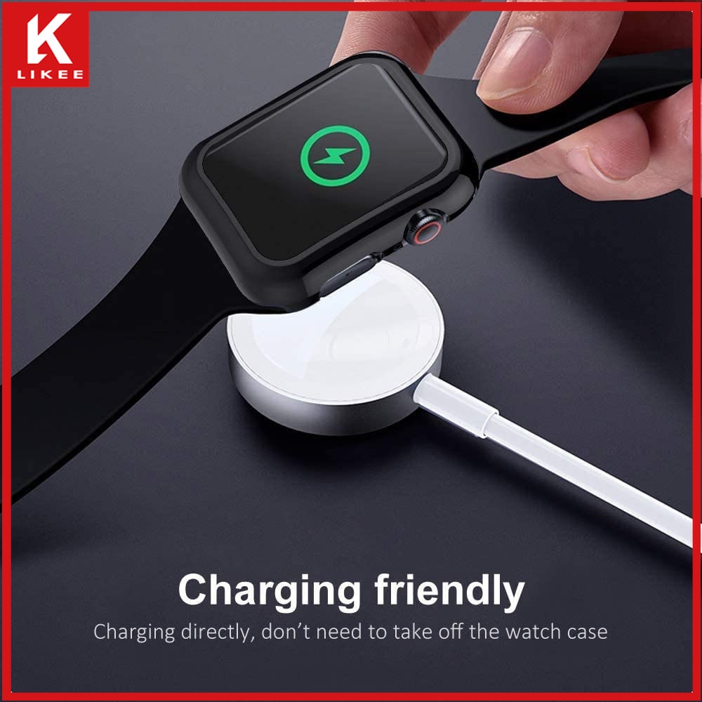 Ốp Bảo Vệ 360 Độ Bằng Nhựa Mặt Kính Cường Lực Cho Apple Watch Series 6 SE 5 4 3 2 1 iWatch 44mm 40mm 42mm 38mm